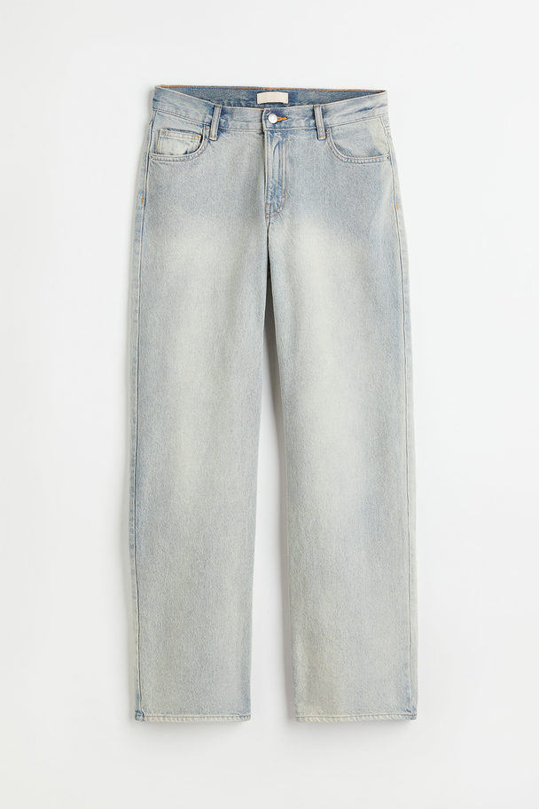 H&M Wide Low Jeans Light Denim Blue