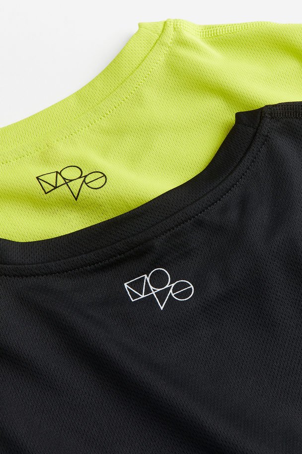 H&M 2-pack Drymove™ Sports Tops Neon Green/however You Move