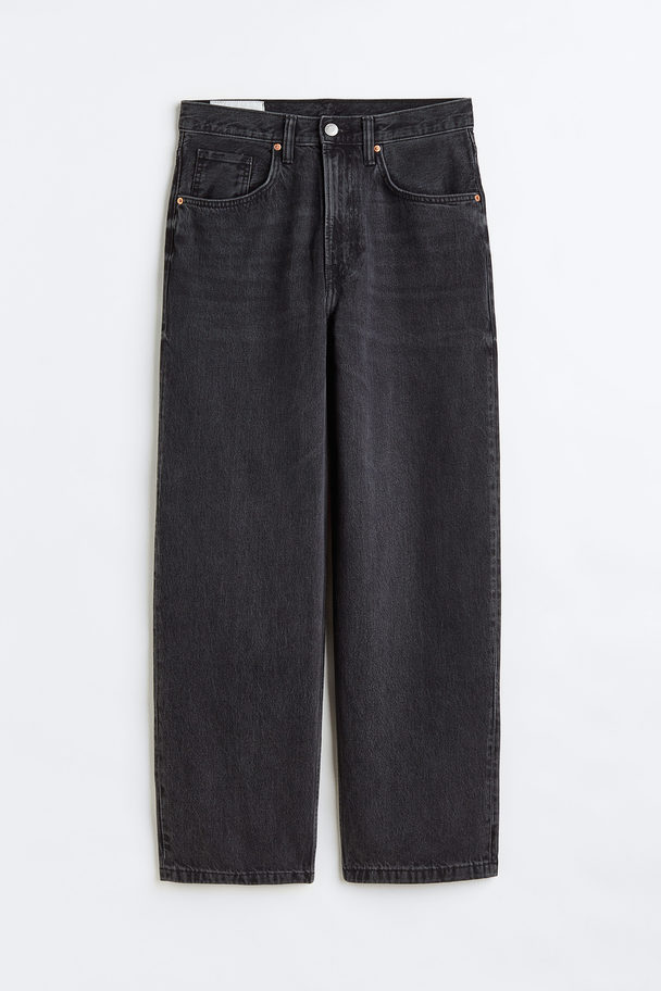 H&M Baggy Jeans Denimzwart