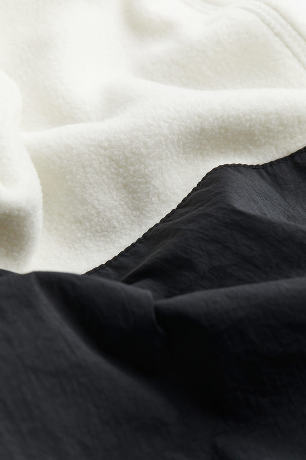 H&M Warme Fleece Joggers Wit/blokkleuren