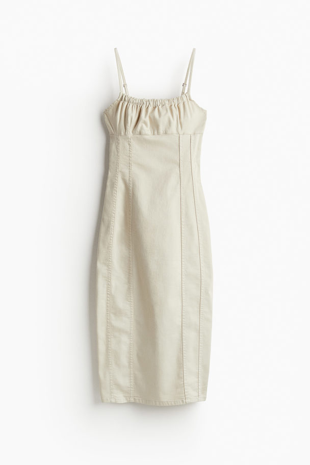H&M Bodycon-kjole I Denim Lys Beige