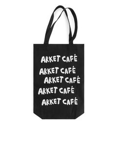 Arket Café Canvas Shopper Zwart/wit