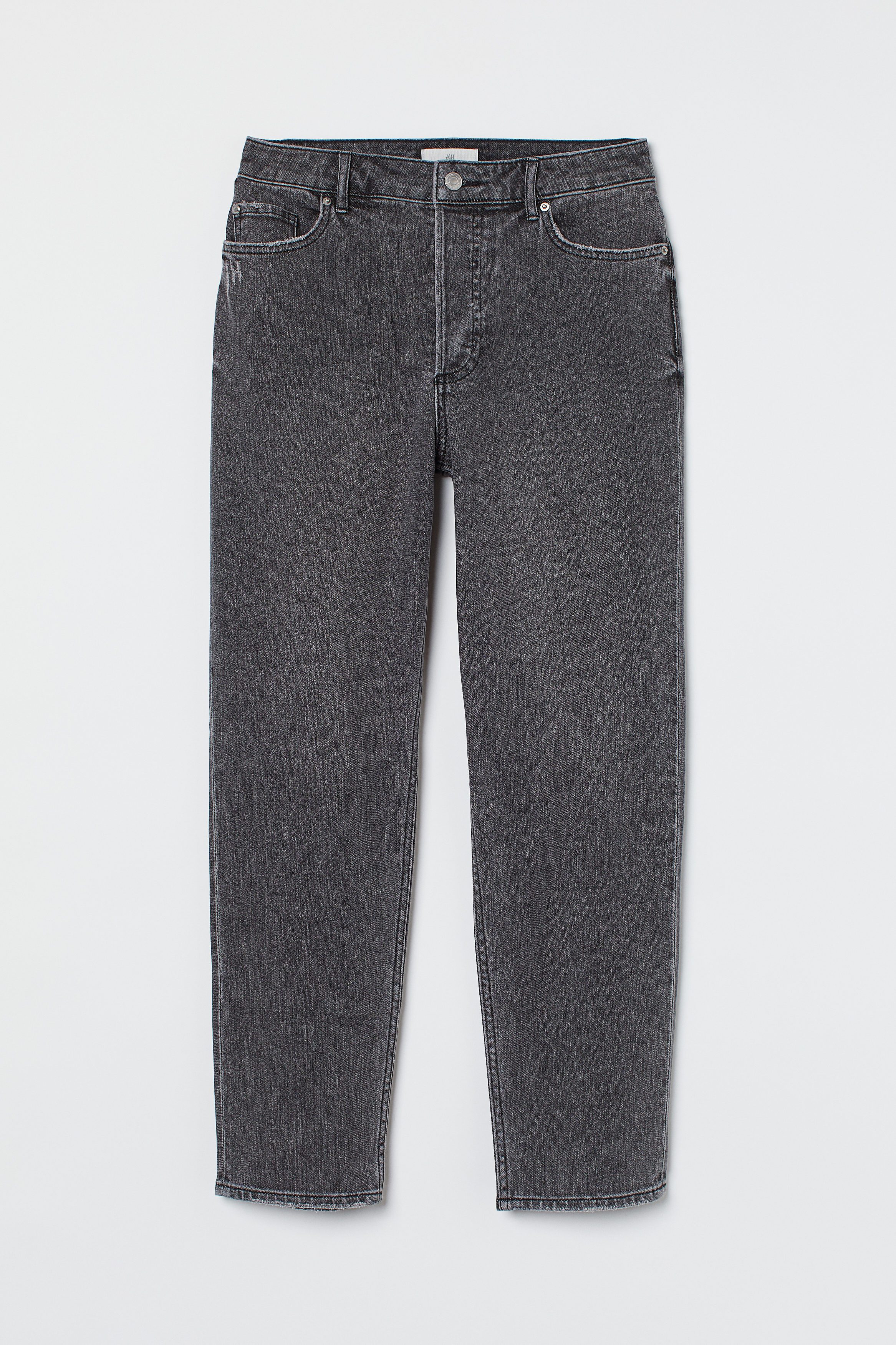 Billede af H&M Slim Mom Ankle Jeans Mørkegrå, Skinny jeans. Farve: Dark grey I størrelse 32