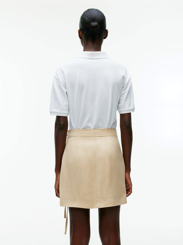 ARKET Mini Wrap Skirt Beige