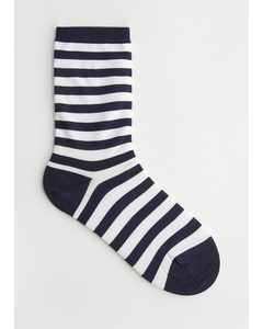 Striped Ankle Socks Navy Stripe