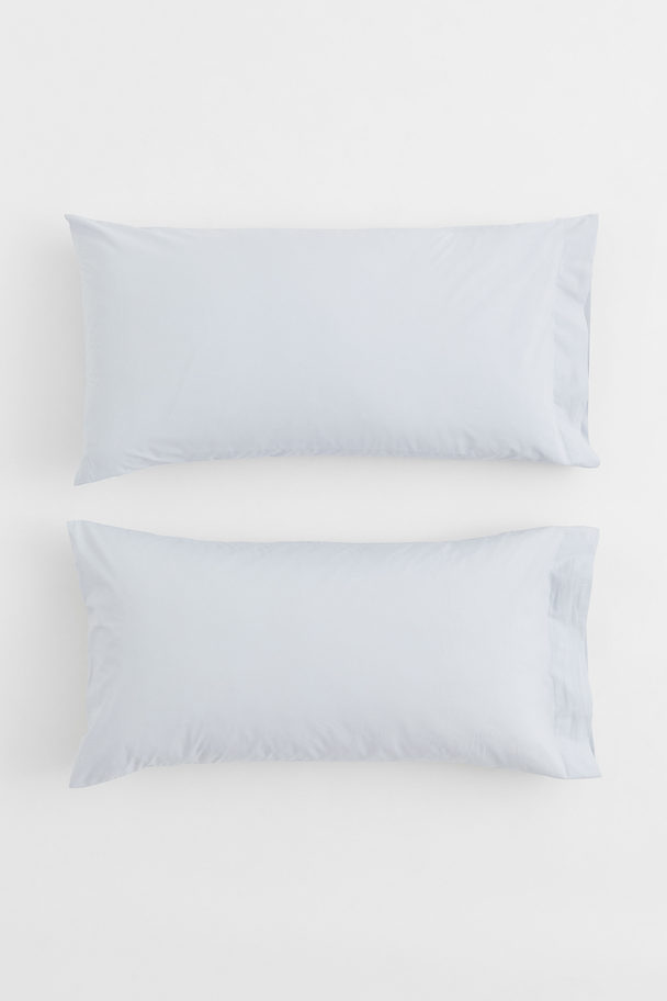 H&M HOME 2-pack Cotton Percale Pillowcases Light Blue