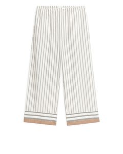 Poplin Pyjama Trousers Off White/black