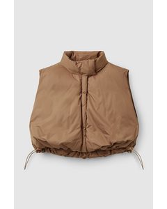 Cropped Padded Vest Brown