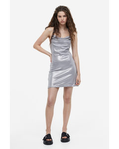 Metallic Mini-jurk Zilverkleurig