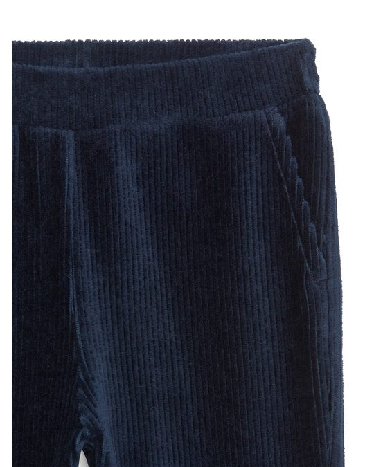 Arket Velvet Jersey Trousers Dark Blue