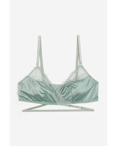 Soft Satin Bra Light Green