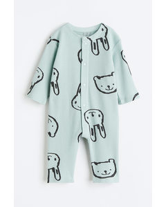 Patterned Romper Suit Light Turquoise/animals