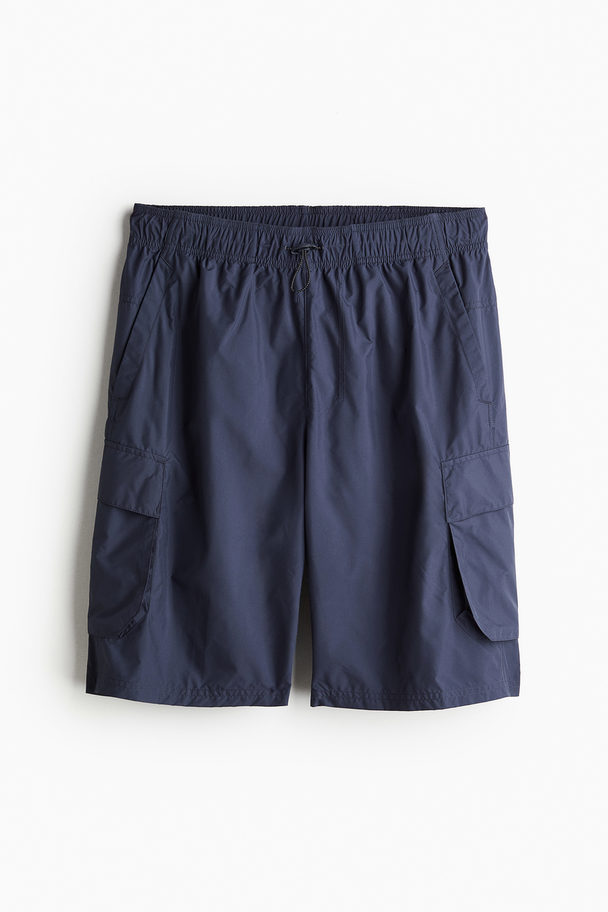 H&M Lightweight Cargo Sports Shorts Steel Blue