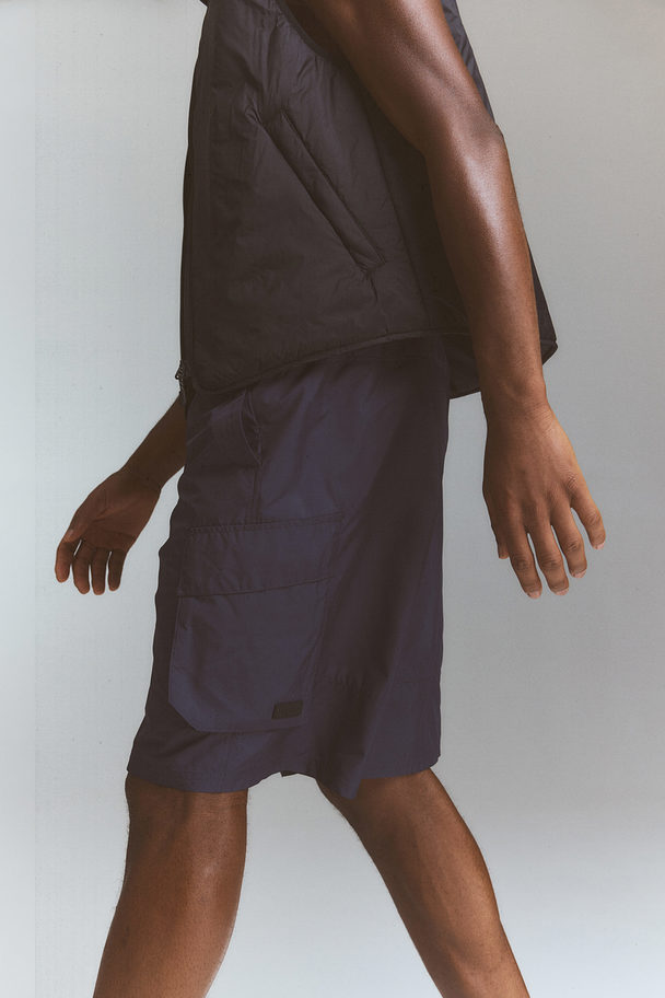 H&M Lightweight Cargo Sports Shorts Steel Blue