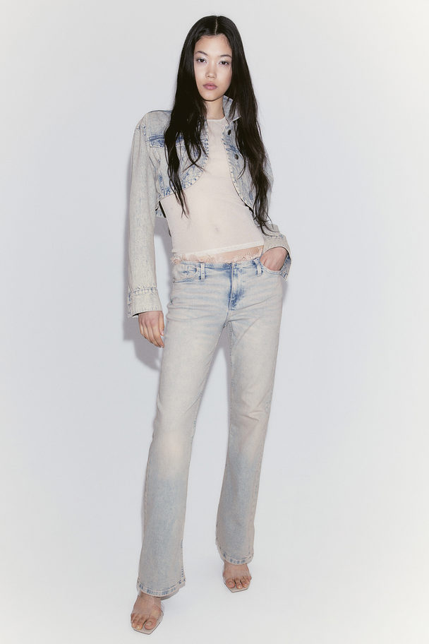 H&M Flared Low Jeans Pale Denim Blue