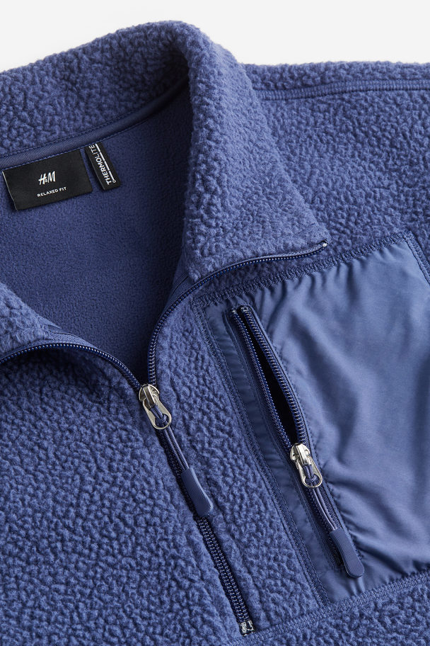 H&M THERMOLITE® Shirt aus Teddyfleece Regular Fit Blau
