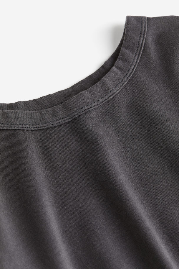 H&M Long-sleeved Top Dark Grey