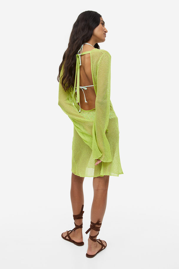 H&M Kort Strandklänning Limegrön
