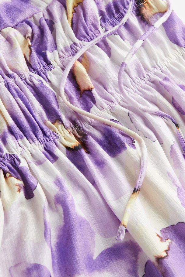 H&M Tie-detail Dress Lilac/floral