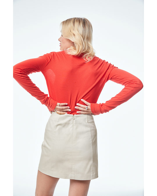 H&M Lacing-detail Skirt Light Beige