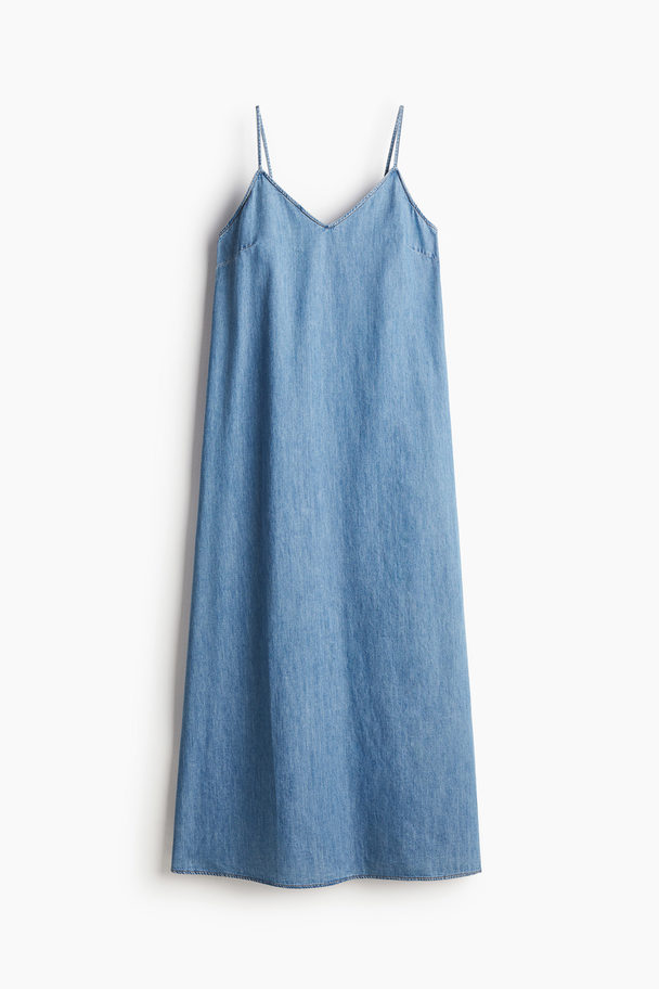 H&M Trägerkleid aus Denim Denimblau