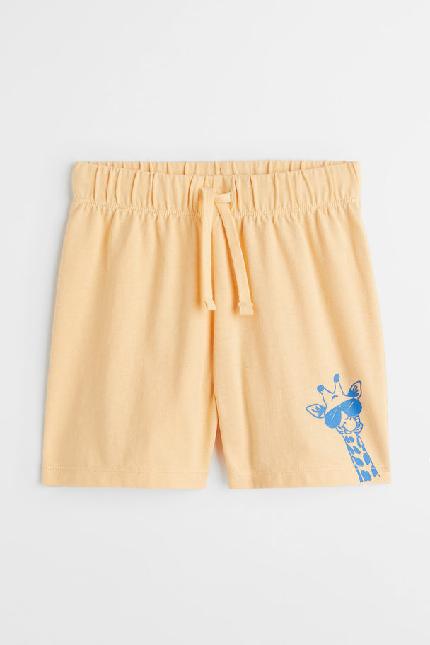 H&M Jersey Shorts Light Yellow/giraffe