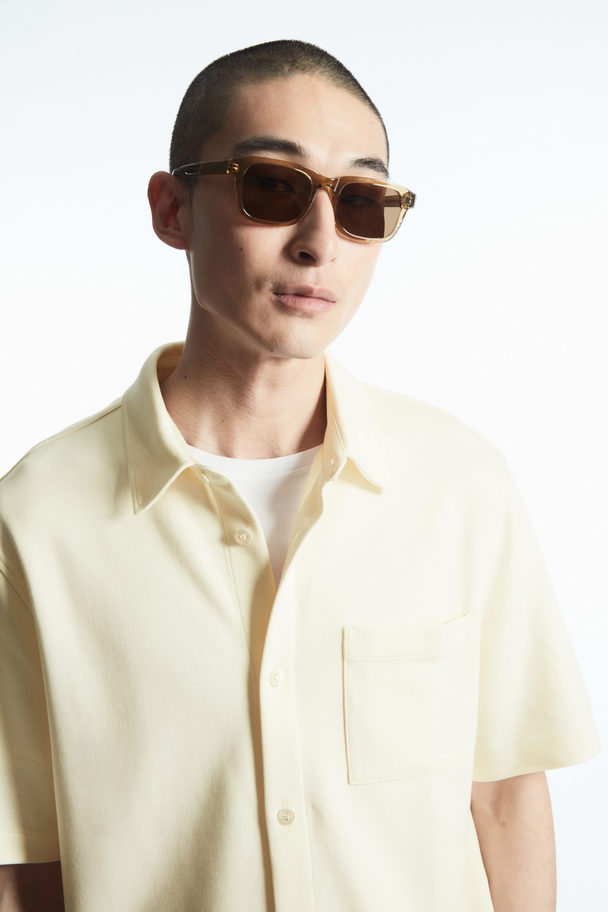 COS Short-sleeved Jersey Shirt Off-white