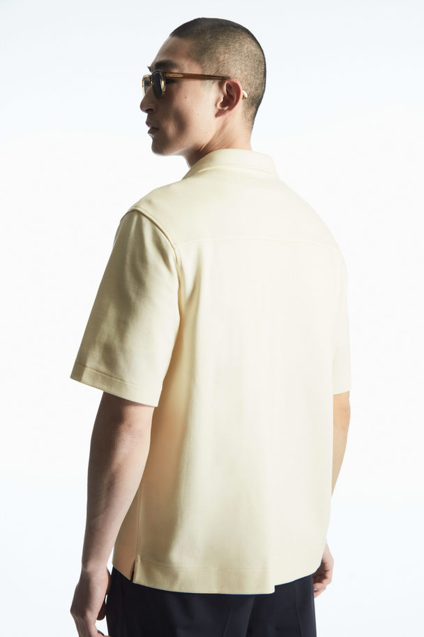 COS Short-sleeved Jersey Shirt Off-white