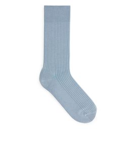 Gerippte Socken aus Supima-Baumwolle Dusty Turquoise