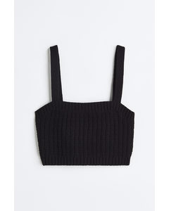 Knitted Crop Top Black