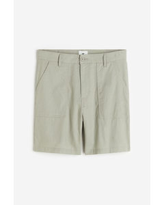 Relaxed Fit Linen-blend Shorts Light Sage Green