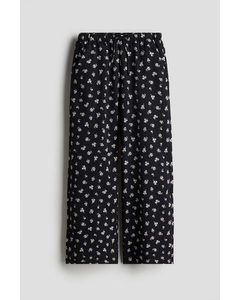 Pull-on Trousers Black/floral
