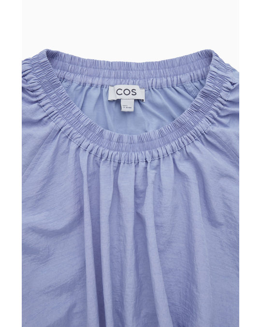 COS Volume-sleeve Midi Dress Light Blue