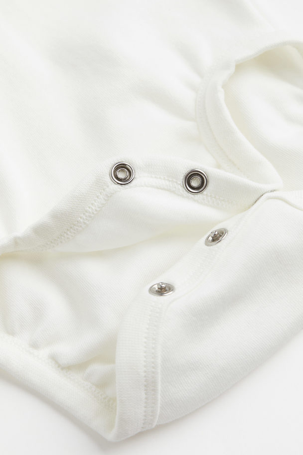 H&M 2-teiliges Baumwollset Weiß/Hellbeige