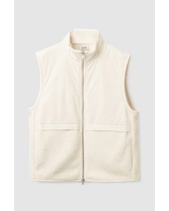 Contrast-panel Gilet Off White