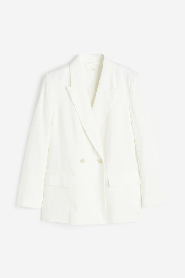H&M Double-breasted Blazer Wit