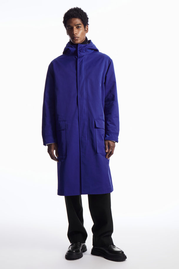 COS Hooded Padded Parka Bright Blue