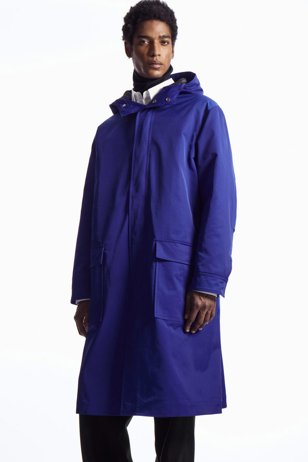 COS Hooded Padded Parka Bright Blue