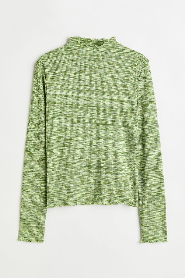 H&M Shirt Met Lange Mouwen Groen Gemêleerd