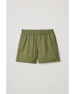 Regular-fit Drawstring Shorts Green