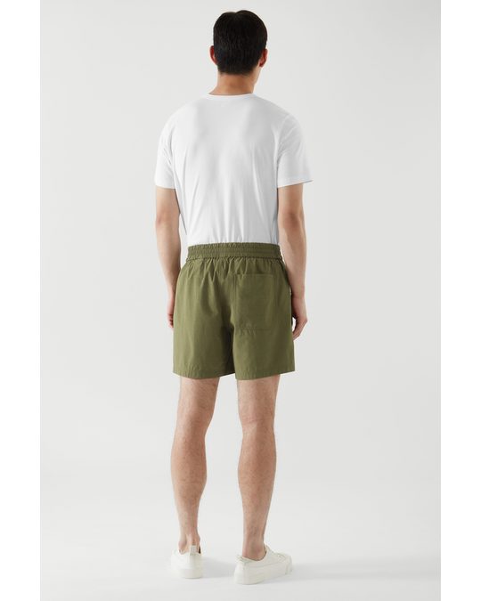 COS Regular-fit Drawstring Shorts Green