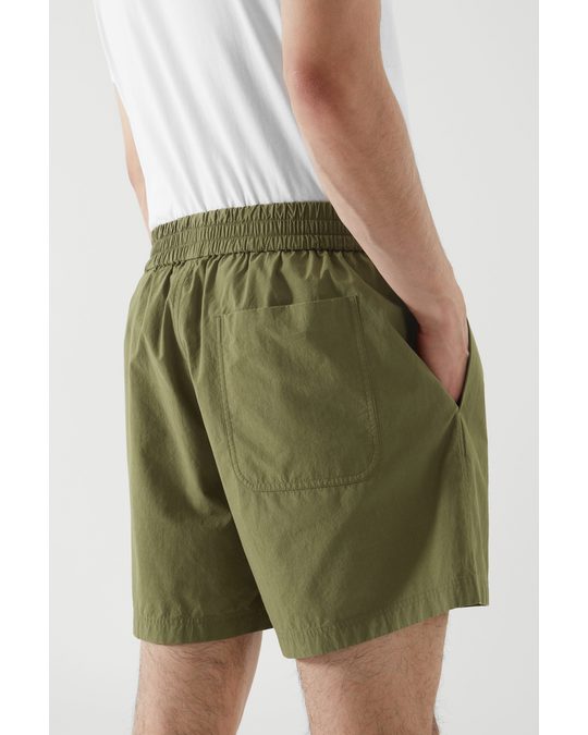 COS Regular-fit Drawstring Shorts Green