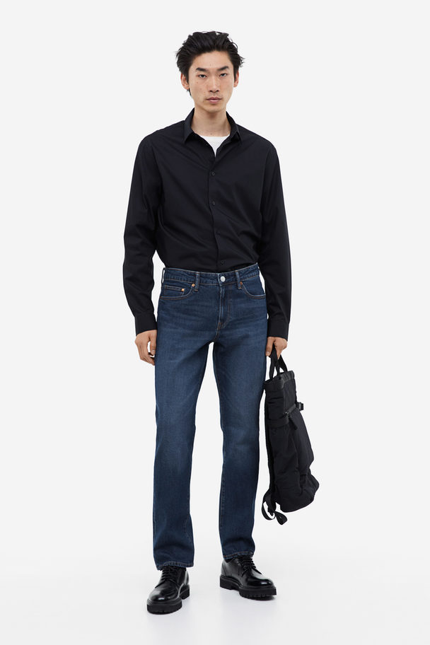 H&M Regular Jeans Dunkles Denimblau