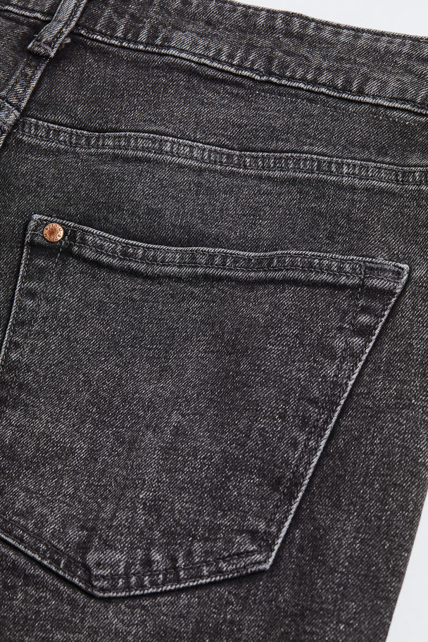 H&M Straight Regular Jeans Dunkelgrau