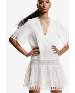 Embroidered Dress White