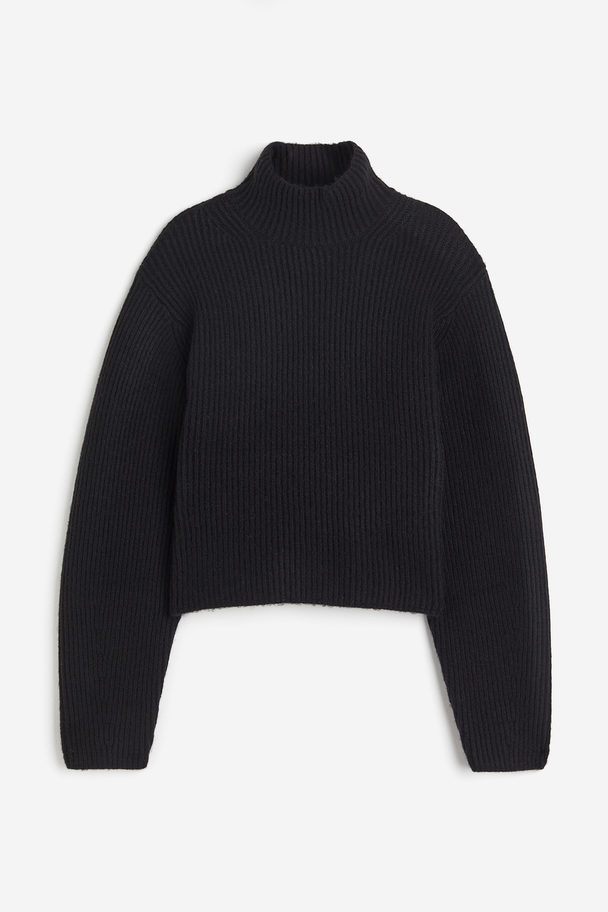 H&M Rib-knit Turtleneck Jumper Black