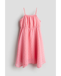 Asymmetric Chiffon Dress Pink/patterned
