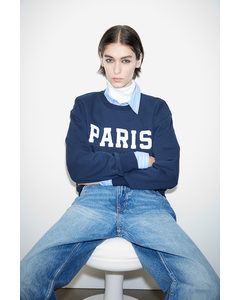 Sweatshirt mit Rundausschnitt Dunkelblau/Paris