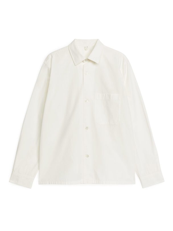 ARKET Popeline-Overshirt in Stückfärbung Weiß