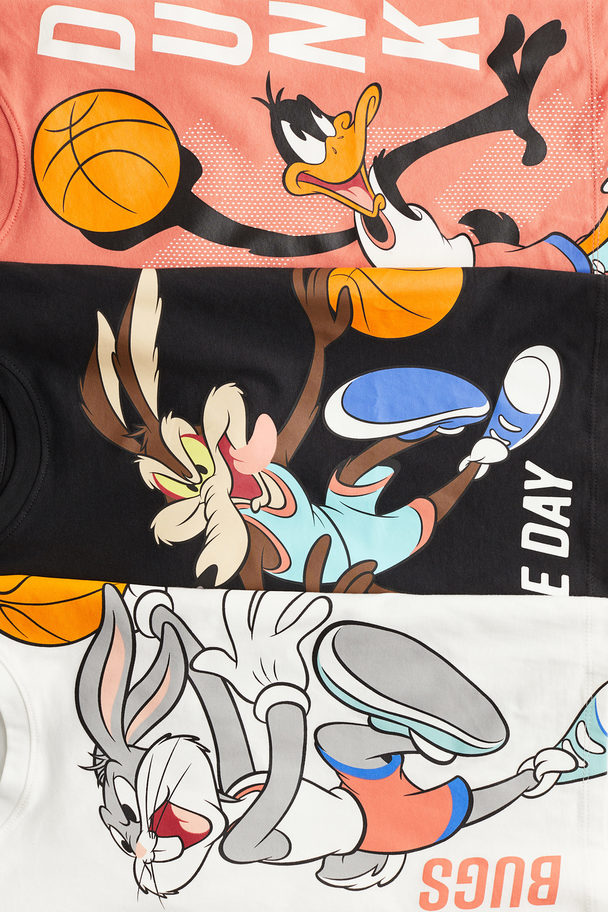 H&M 3-pack Printed T-shirts White/looney Tunes